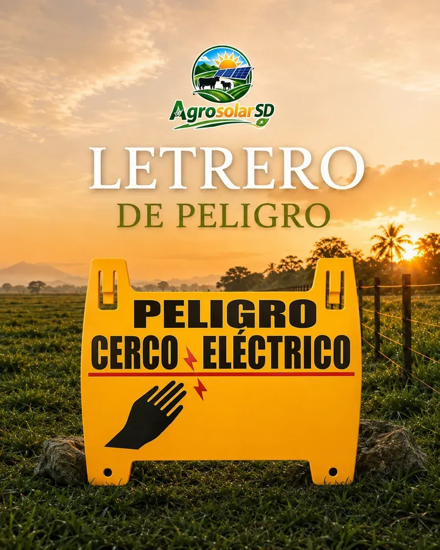 Letrero de peligro: cerco eléctrico